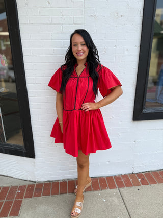 Get Ready Vneck Tier Dress