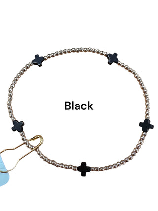 Enewton Signature Cross Small Gold Pattern 2mm Bead Bracelet