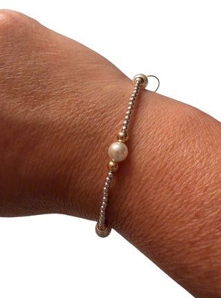 Enewton Purpose Pearl 6MM Bead Bracelet Mixed Metal