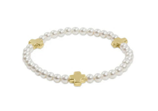 Enewton Signature Cross Pearl 4MM Bracelet
