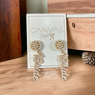 Kiss The Bride Enamel Earrings