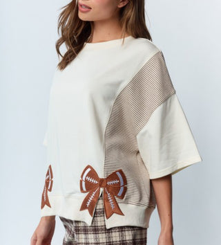 Football Bow Sweatshirt