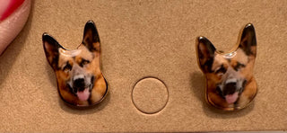 German Shepherd Post Earrings