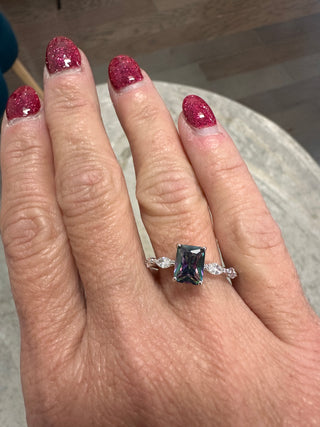 Fancy Fashion Mystic Topaz With Baggette RIng