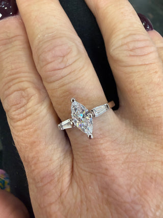 Fancy Fashion Raised Diamond W/ Side Stones