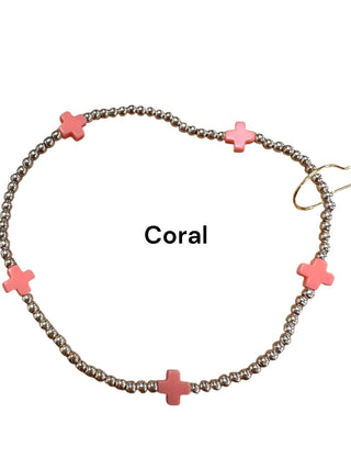 Enewton Signature Cross Small Gold Pattern 2mm Bead Bracelet