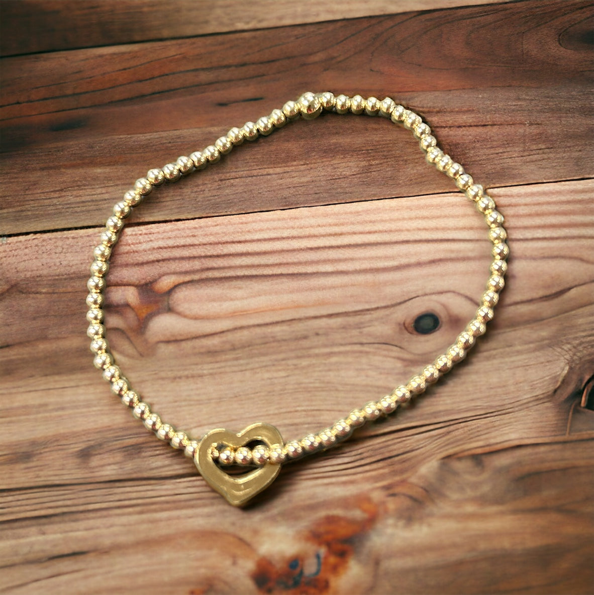 Enewton Classic Gold 2.5MM Bead Bracelet Love Gold Charm