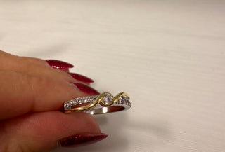 Fancy Fashion #3 2-Tone Ring With Pave