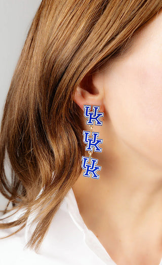 Kentucky Wildcats Triple Drop Enamel Earrings