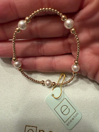 Enewton Purpose Pearl 6MM Bead Bracelet Gold