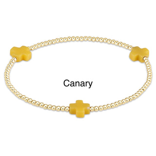 Enewton Signature Cross Gold Pattern 2MM Bead Bracelet