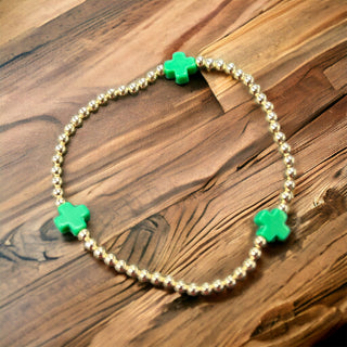 Enewton Signature Cross Gold Pattern 3MM Emerald