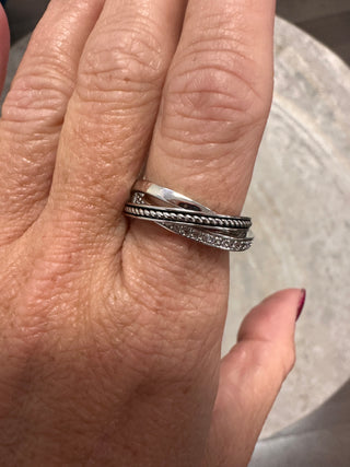 Fancy Fashion 3PC Silver Band Ring