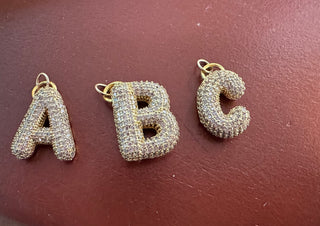 Large Bling Initial Charms