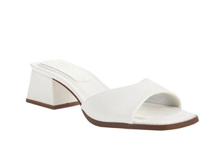 Liinda Block Heel Slide Sandal White