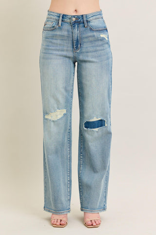 Judy Blue HW Destory & Knee Patch Straight