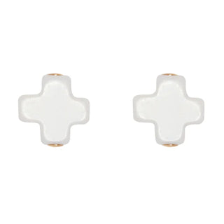 Enewton Signature Cross Stud Off White