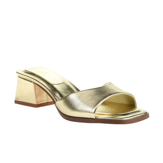 Liinda Block Heel Slide Sandal Gold