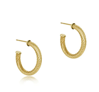 Enewton Round Gold 1.125" Post Hoop 4MM Textured Twist