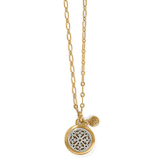 FERRARA LUCE SMALL PENDANT TWO TONE NECKLACE