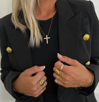 XL DIAMOND CROSS NECKLACE 19"-22"