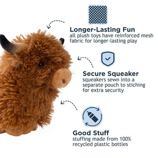 Highland Cow Plush Dog Toy