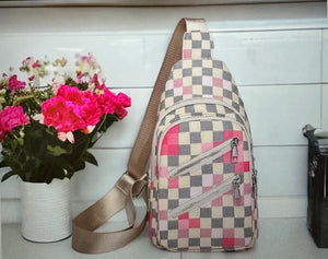 Checkered Splash Sling Bag
