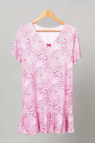 Yummy Heart Flounce Hem Night Shirt