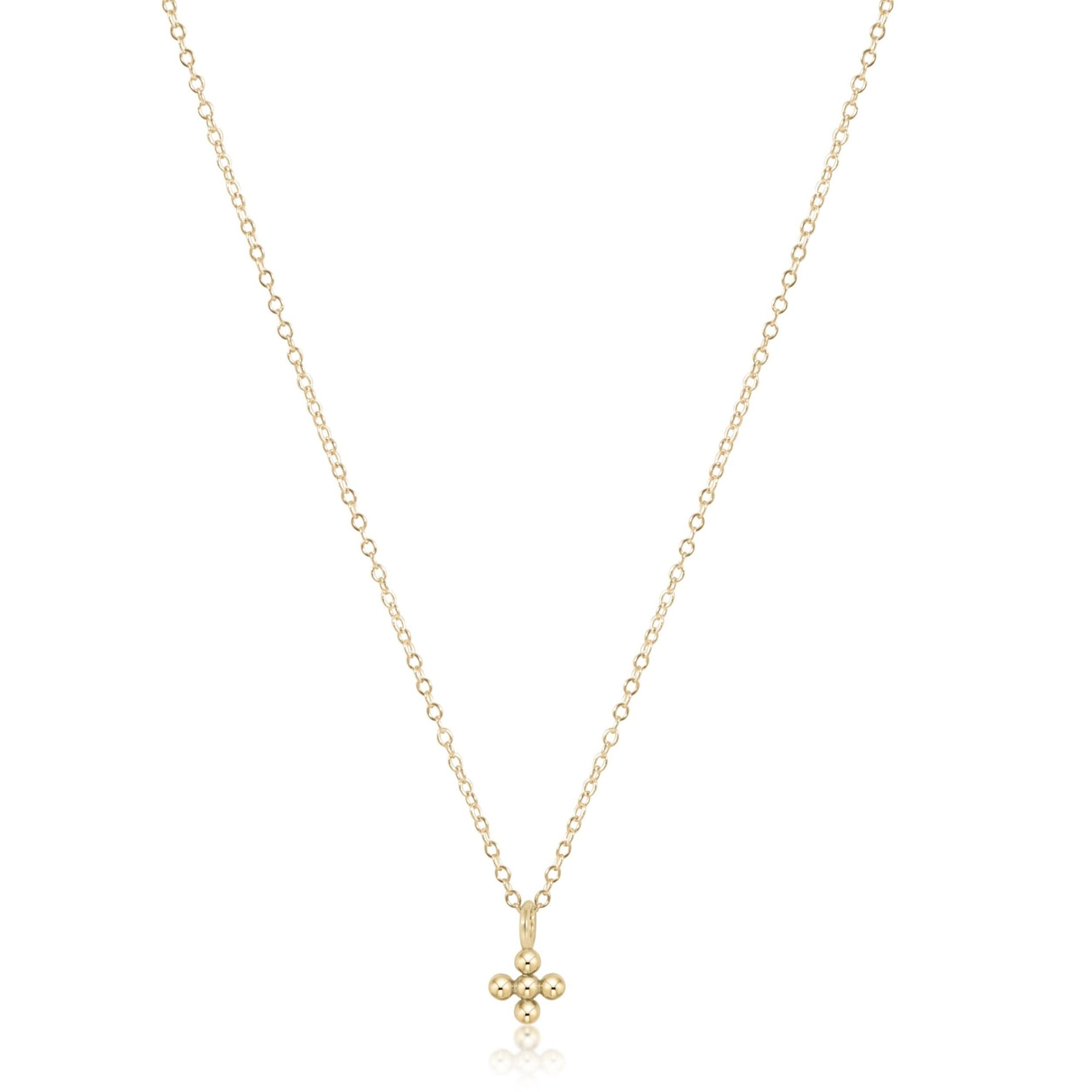Enewton 16" Necklace Gold Classic Beaded Signature Cross Small Gold