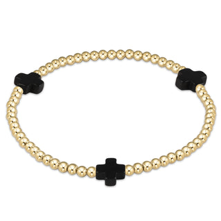 Enewton Signature Cross Gold Pattern 3MM Bead Bracelet
