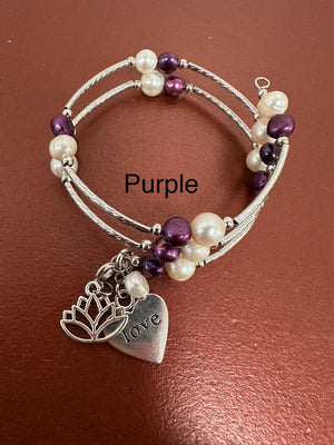 Pearl Wrap Bracelets With Charms