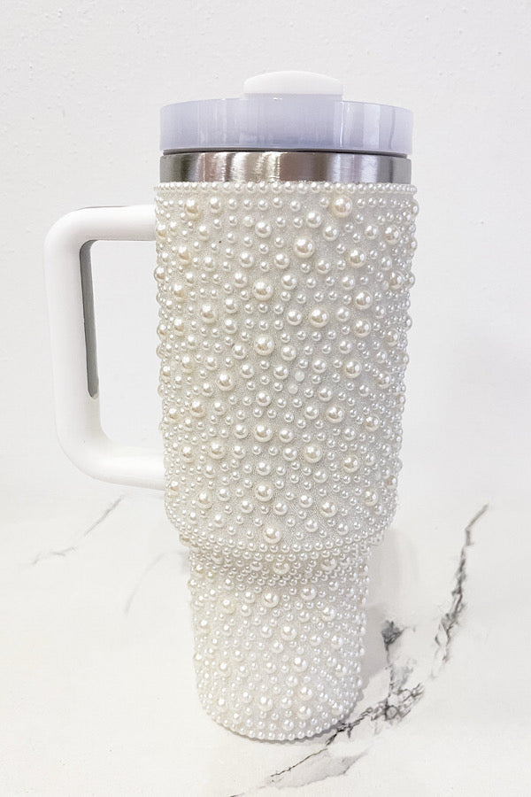 Pearl White Studded 40oz. Tumbler