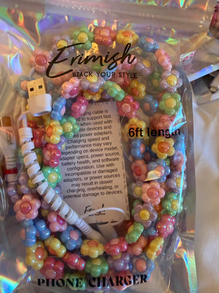 Beaded 6 Foot Phone Charger