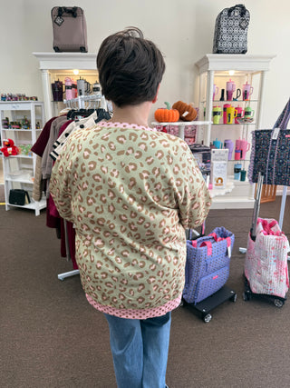 Khaki Polka Dot Leopard Sweatshirt