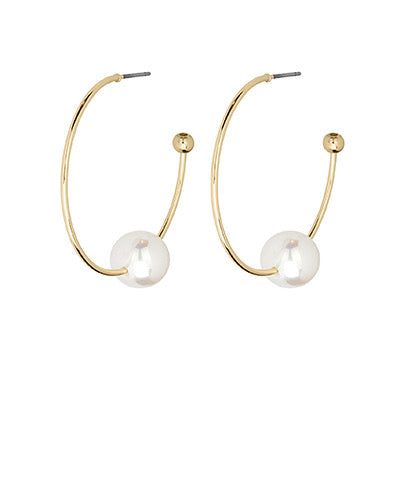35mm Pearl Accent Hoops