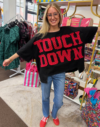 Red Black Polka Dot Touch Down Top