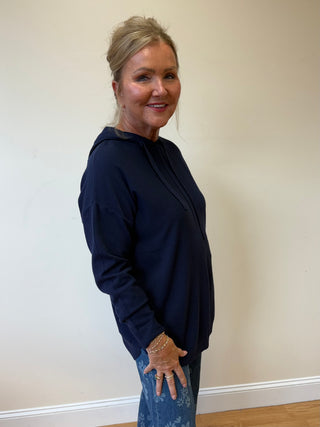 Navy Lightweight Heavenly-luxe Hooded Sweater