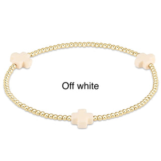 Enewton Signature Cross Gold Pattern 2MM Bead Bracelet