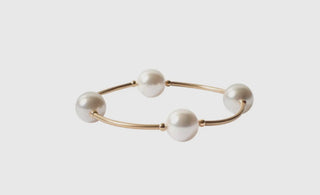 12MM White Blessing Bracelet Gold Filled