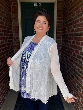 White Mesh Cardigan