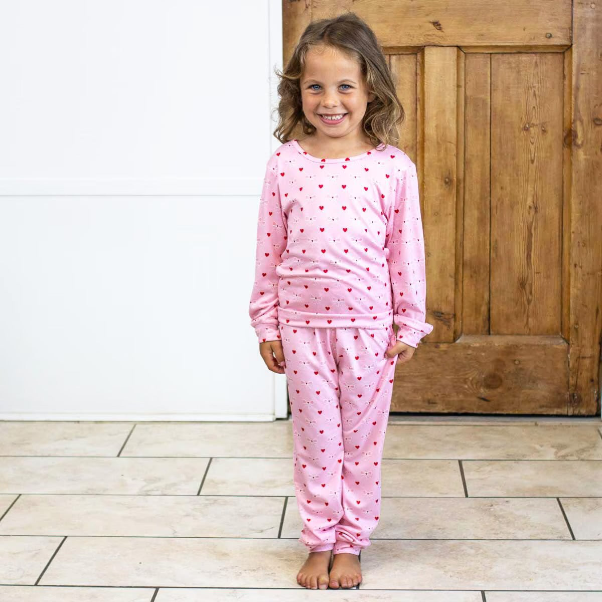 Kid's Tickled Pink Long Sleeve Pajamas