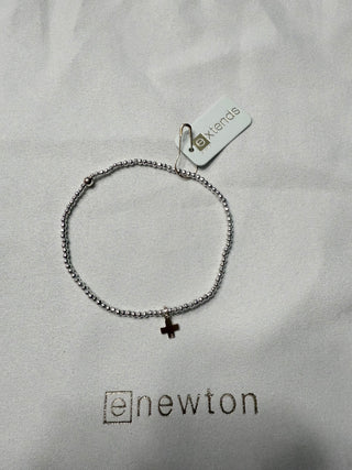 Enewton Extends Bright Silver Faceted Hematite 2MM Cross Bracelet