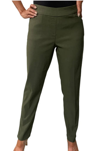 M30719PM Pull On Ankle Pant with Pockets Dark Moss