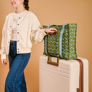 Everyday Quilted Tote Forest Green