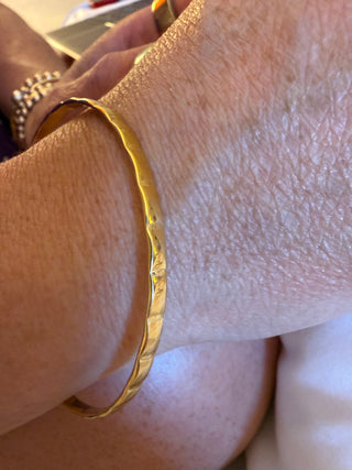 Water Resistant Chunky Gold Bangle Bracelet