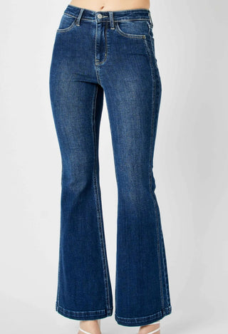 Judy Blue Jeans HW Angled Side Seam Detail Flare