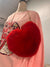 Girls Red Plush Heart Purse