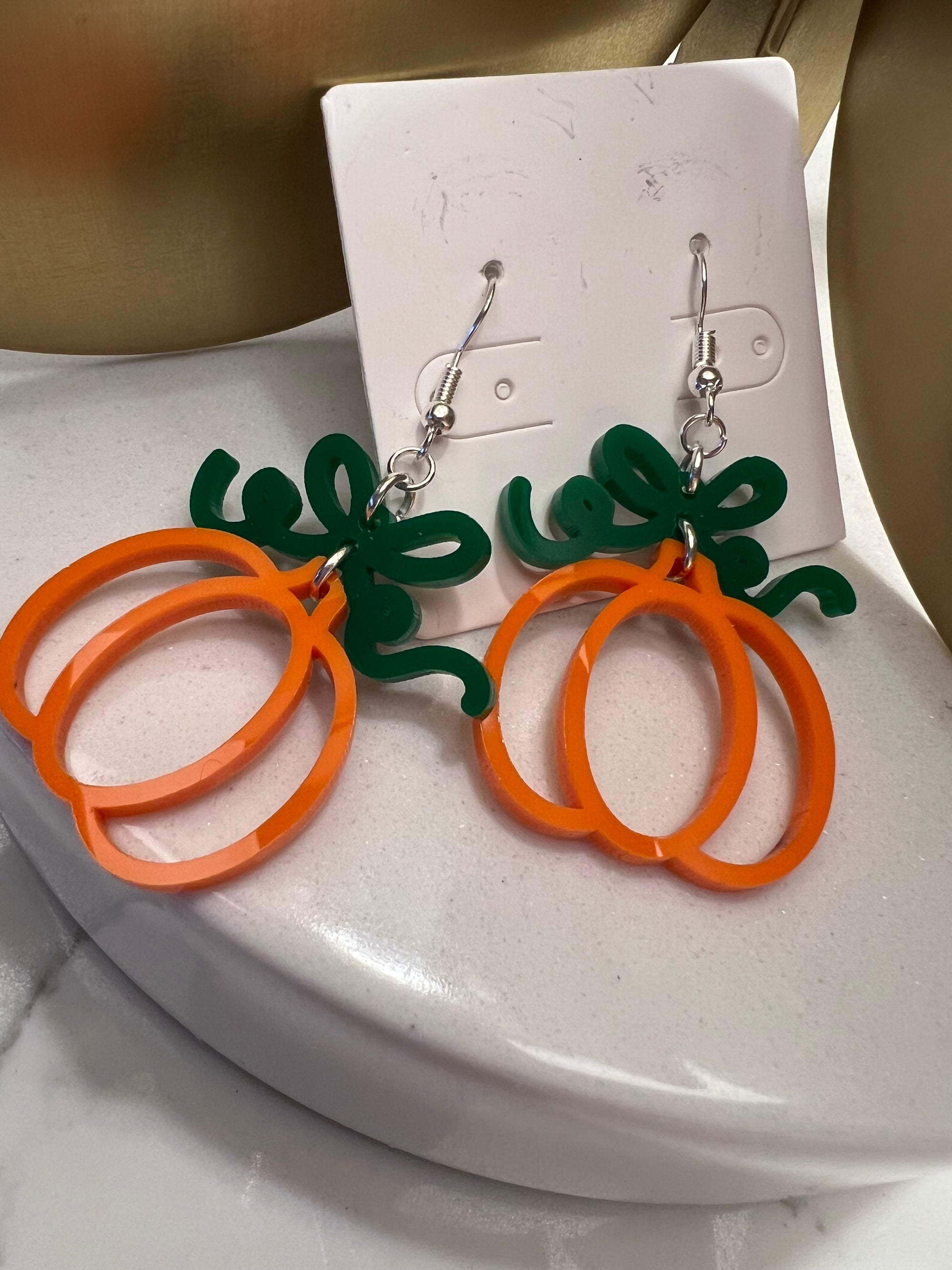 Acrylic Pumpkin Earrings