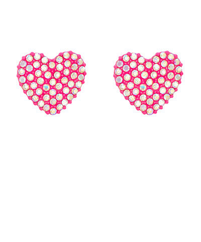 Crystal Heart Post Earrings
