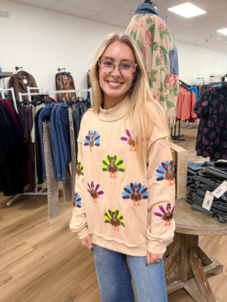 Tommie Turkey Sequin Pullover Sweatshirt